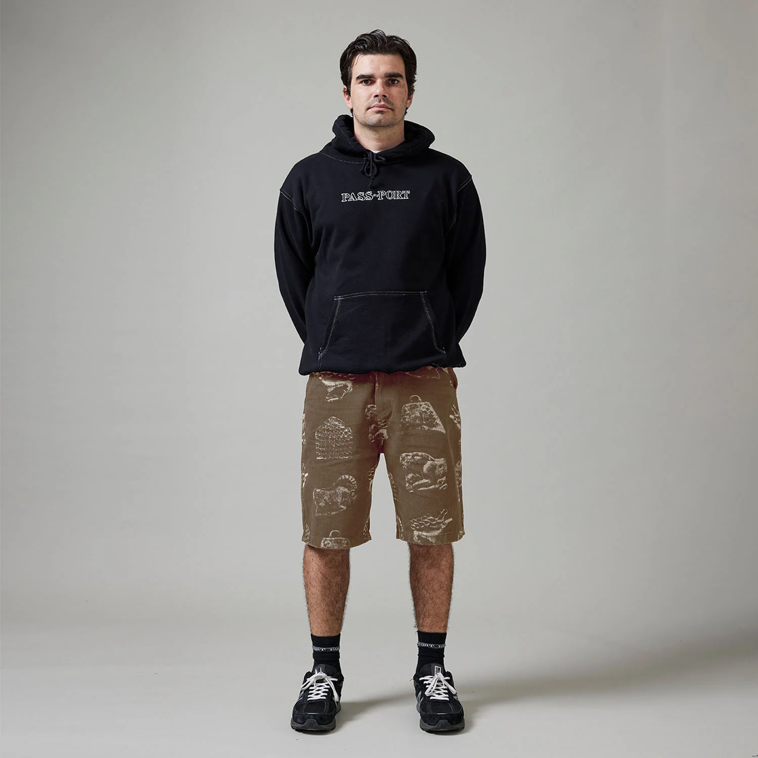 Pass~Port Workers Club Denim Short - Laser Etched Trinkets Over-Dye Brown - Image 4