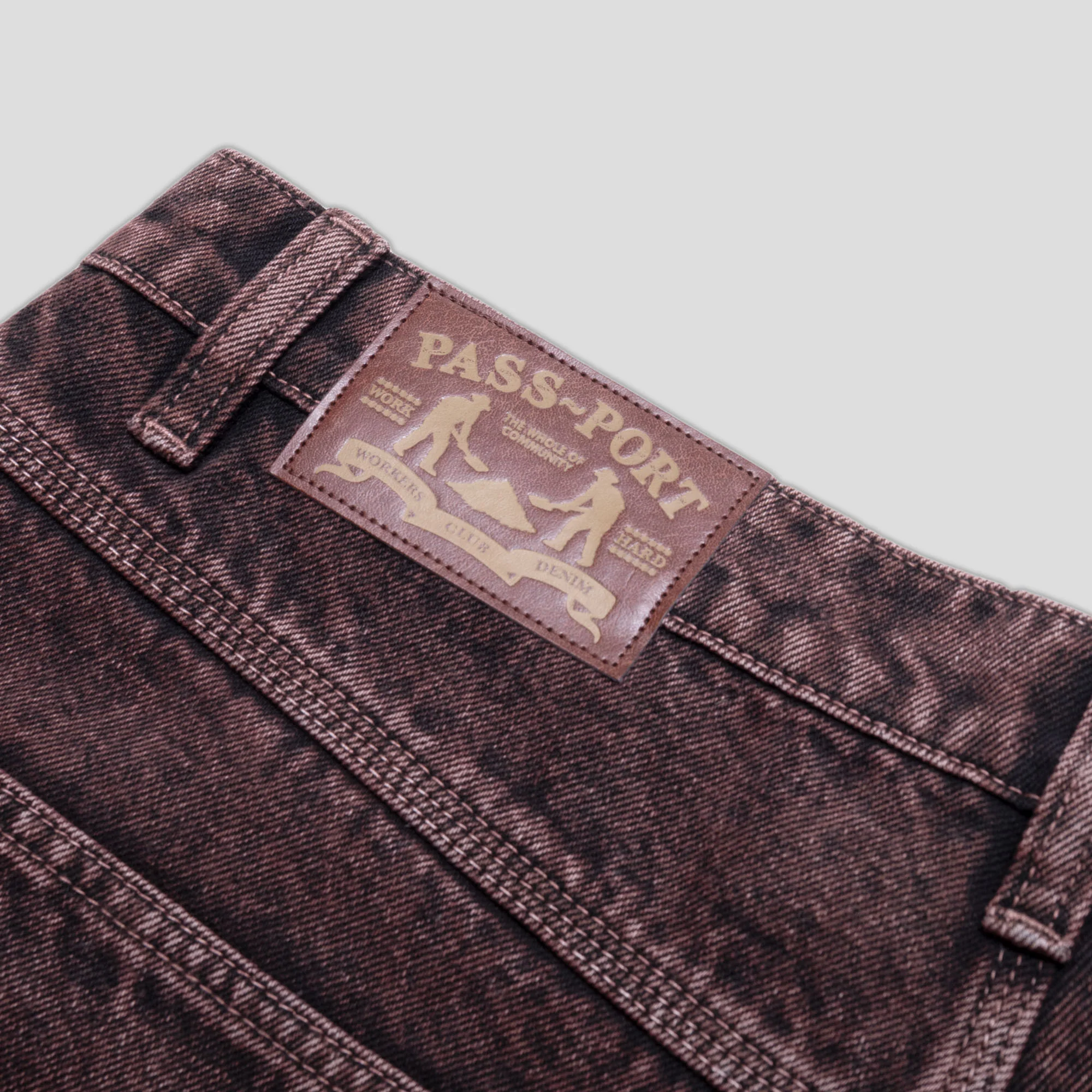 Pass~Port Workers Club Short - Wine Over-Dye - Image 7