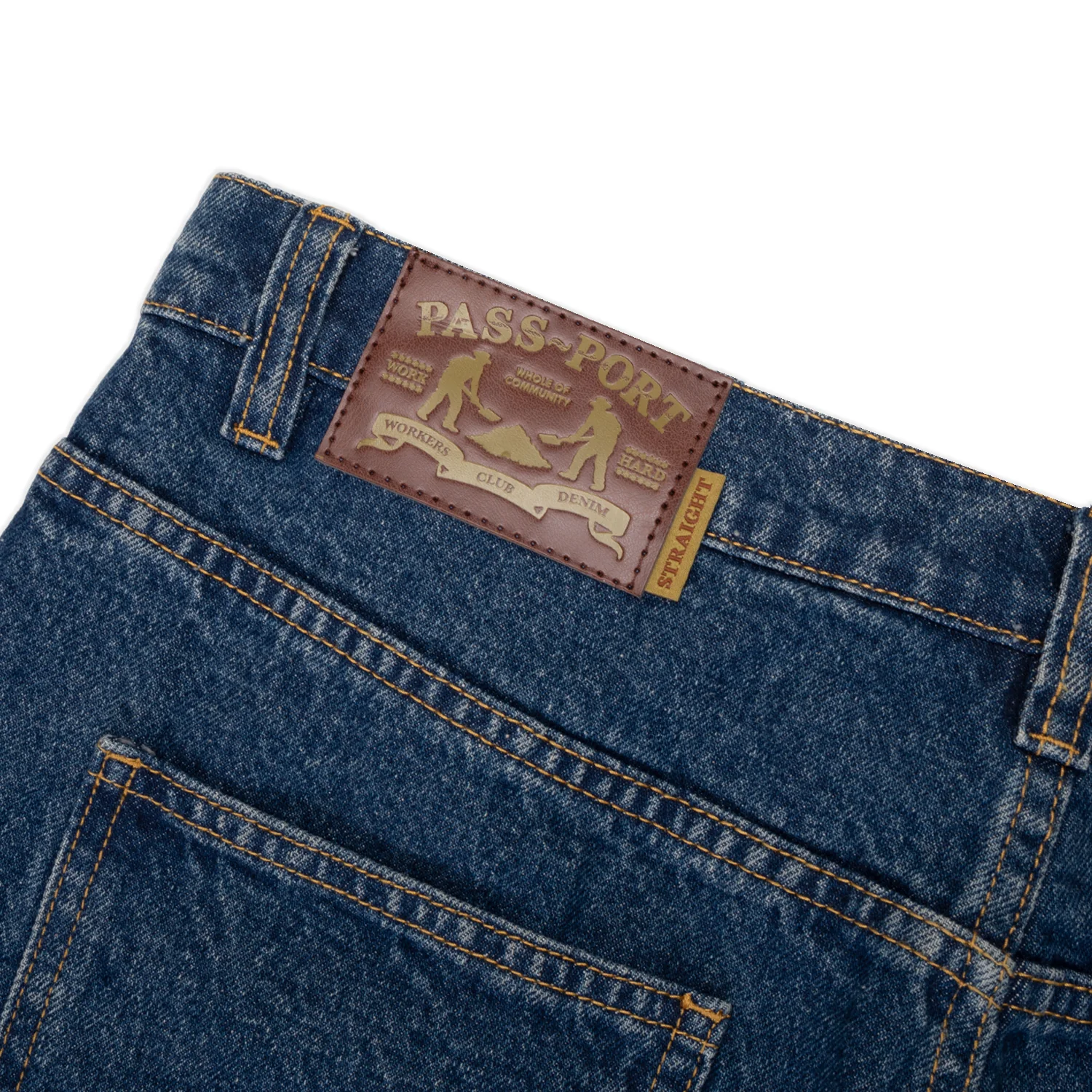 Pass~Port Workers Club Straight Leg Jean - Washed Dark Indigo - Image 9
