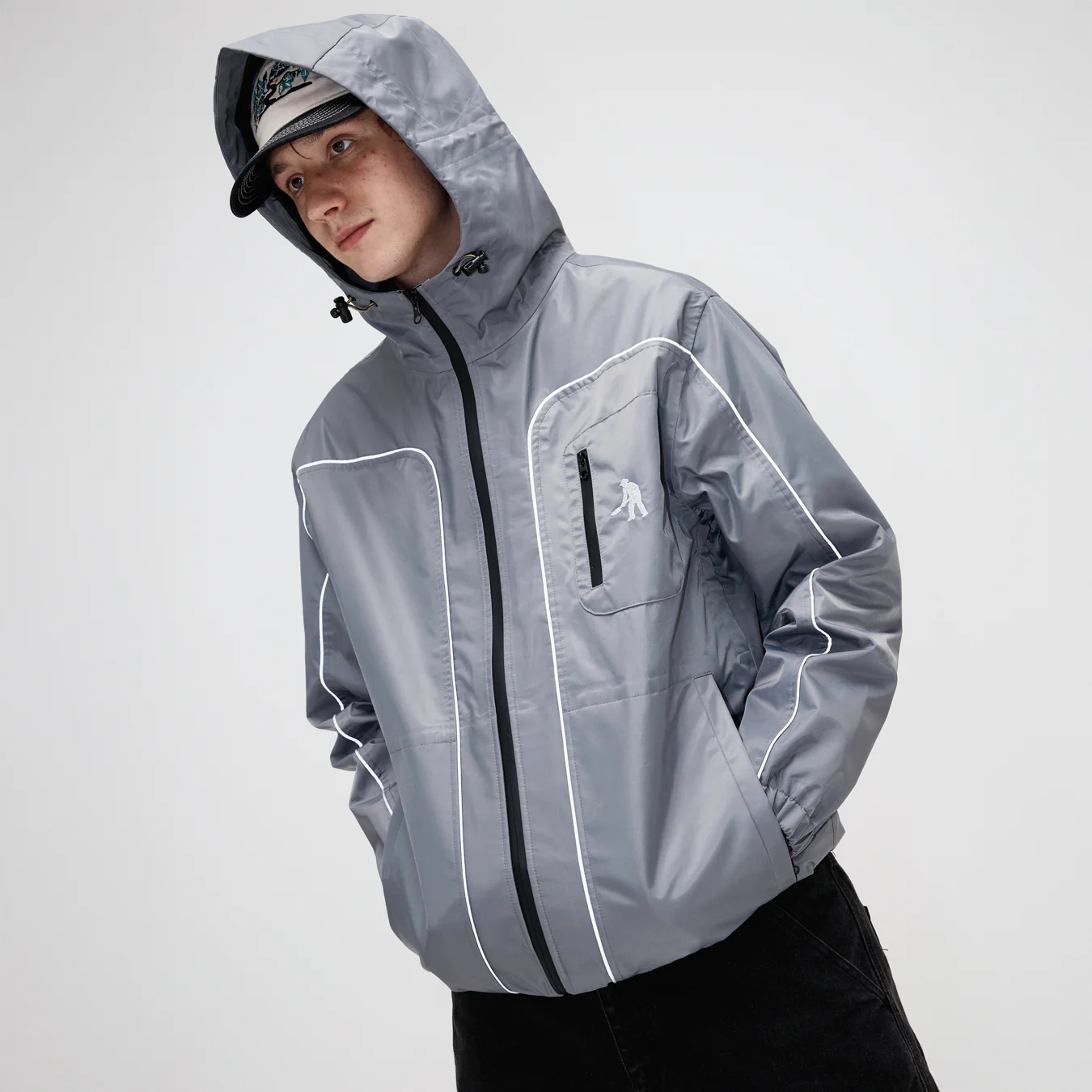Pass~Port Workers Rain Jacket - Silver - Image 3