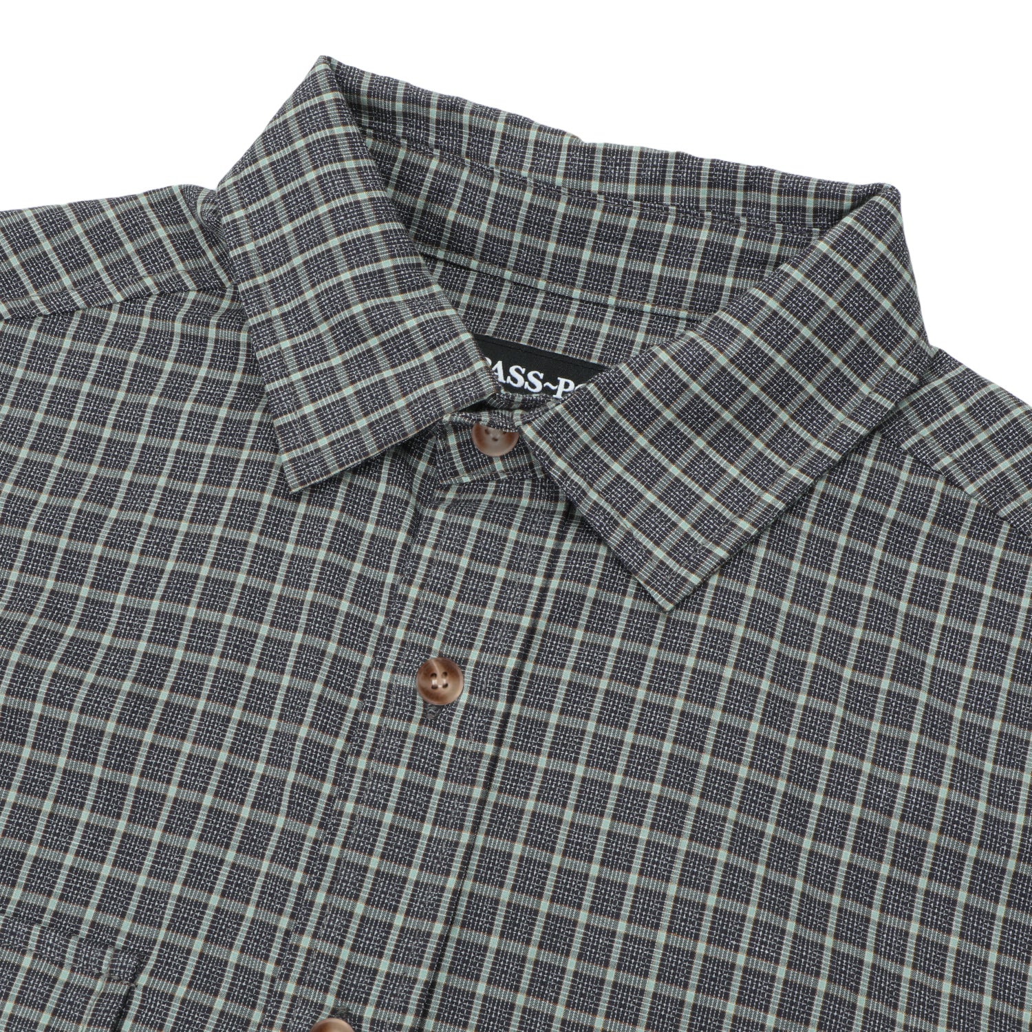 Pass~Port Workers Check Short Sleeve Shirt - Grey - Image 4