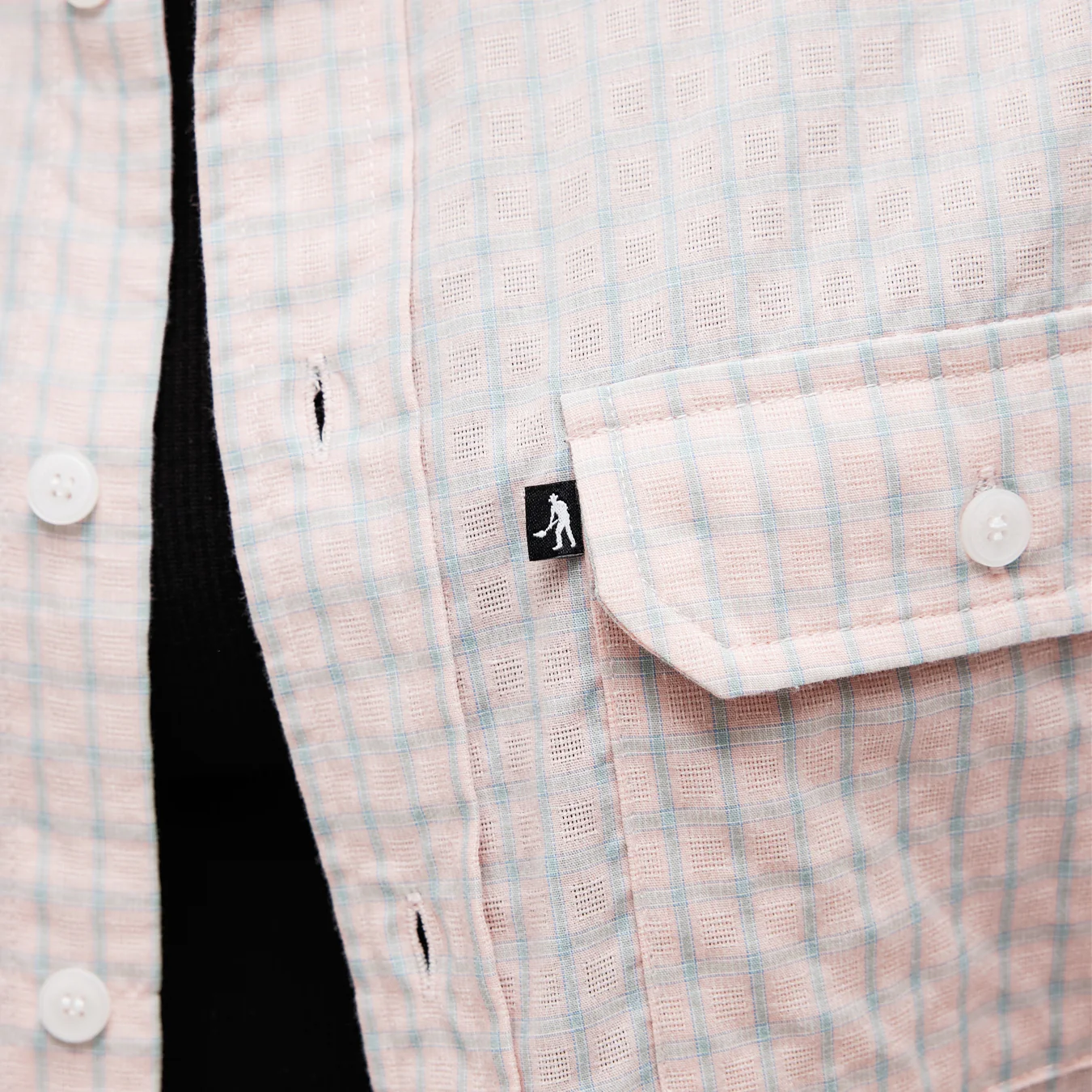 Pass~Port Workers Check Short Sleeve Shirt - Light Pink - Image 3