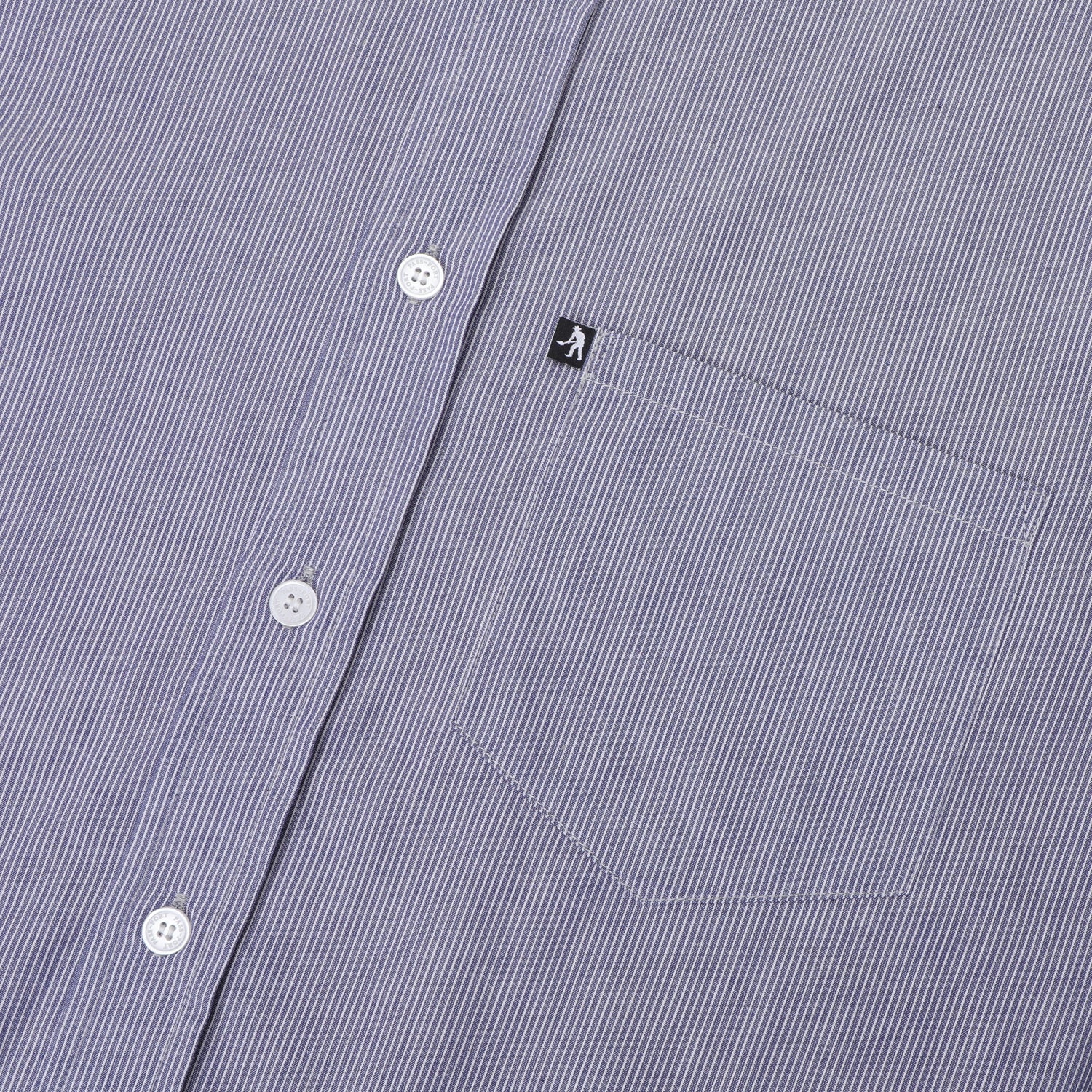 Pass~Port Workers Stripe Long Sleeve Shirt - Indigo - Image 3
