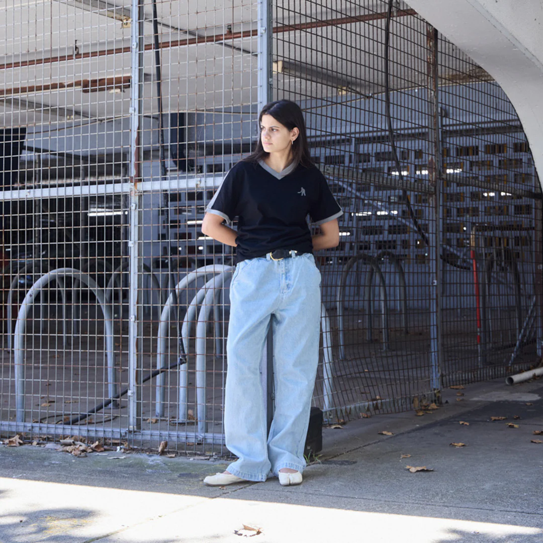 Pass~Port Workers Stripe Organic Cotton Jersey - Black / Grey - Image 3