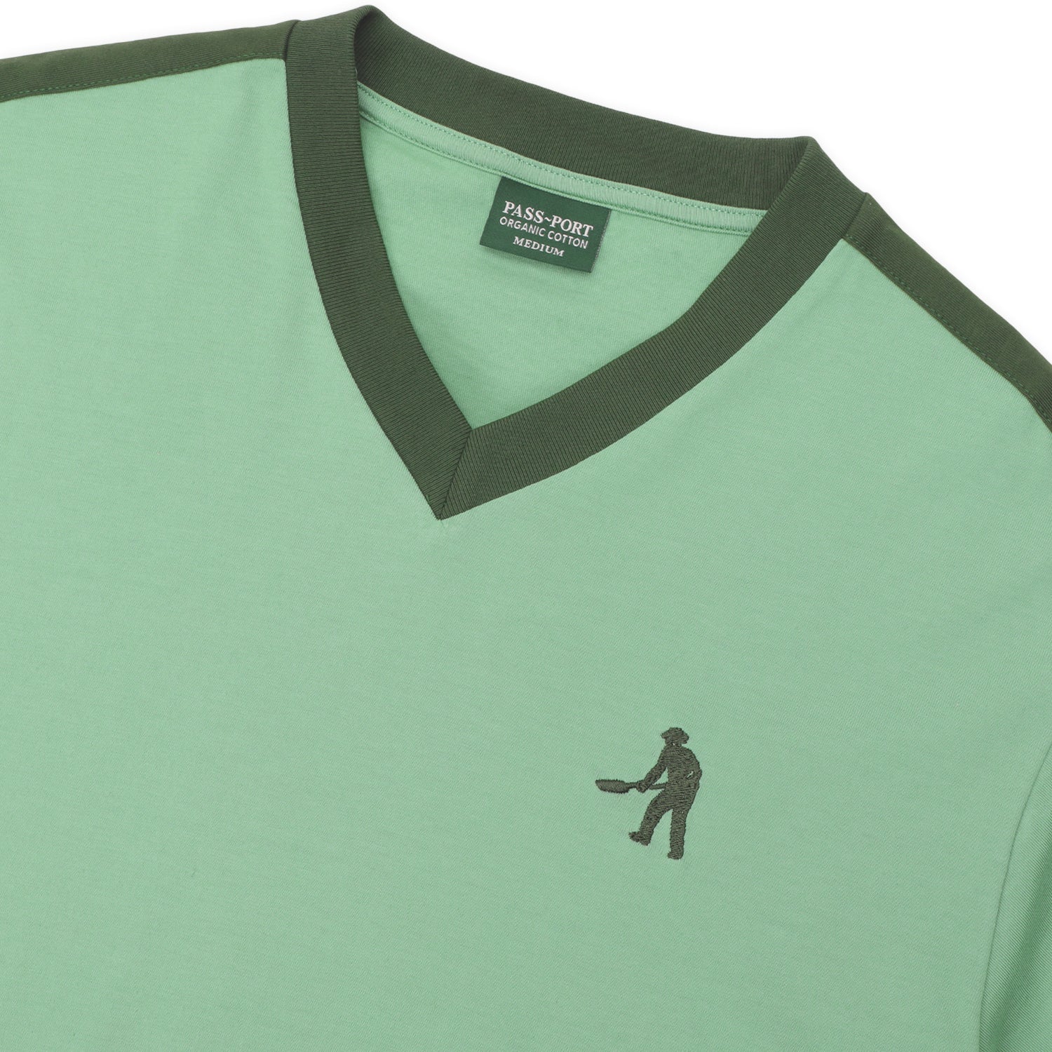 Pass~Port Workers Stripe Organic Cotton Jersey - Seafoam Green - Image 2