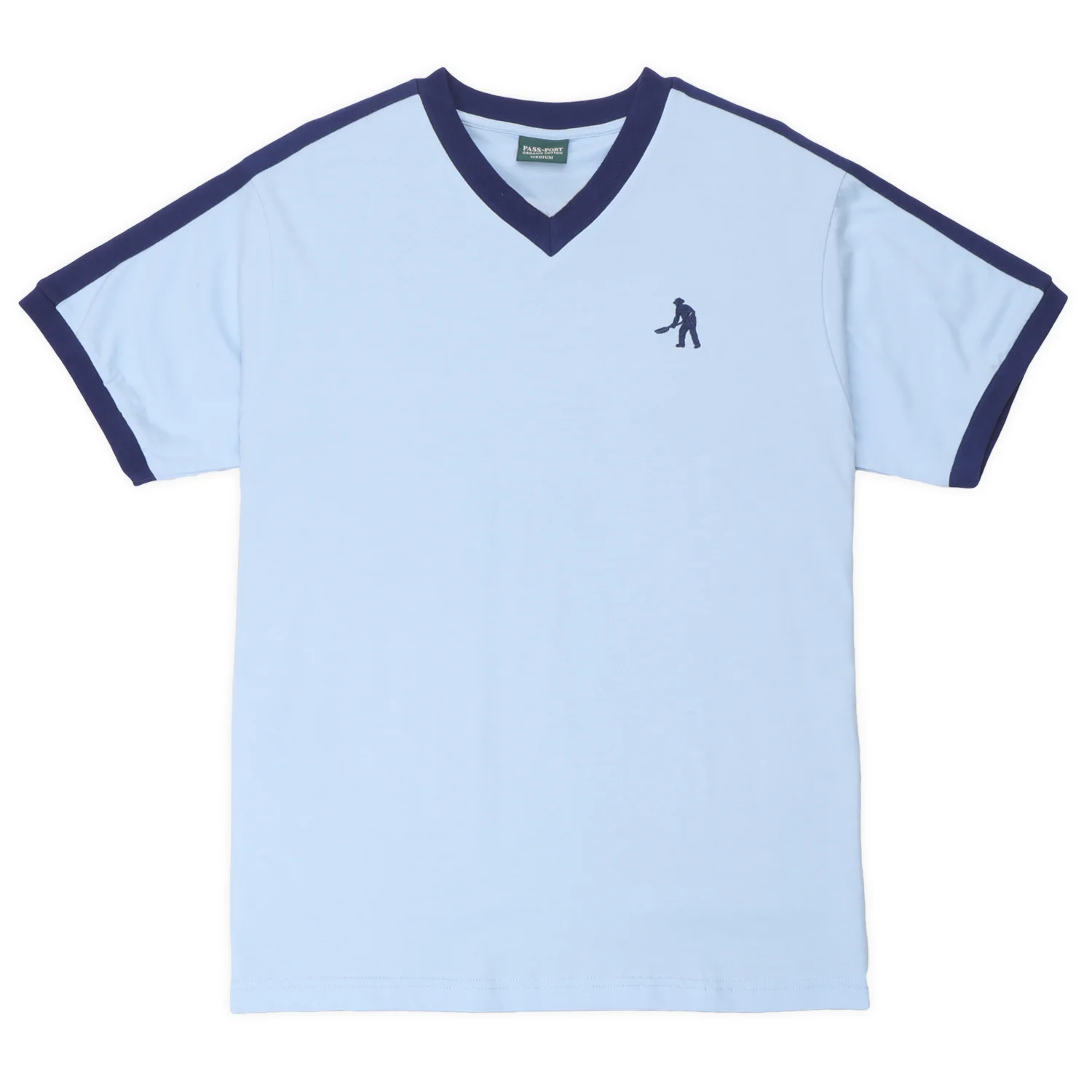 Pass~Port Workers Stripe Organic Cotton Jersey - Sky Blue - Image 2