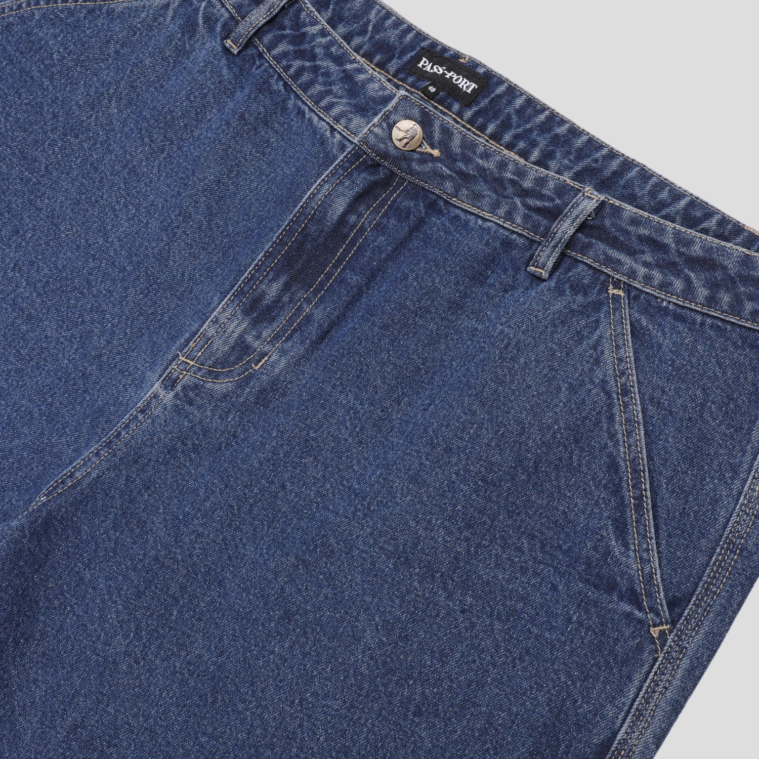 Pass~Port & Anthony "Stone" Mapstone Workers Club Jean Short - Washed Dark Indigo - Image 4