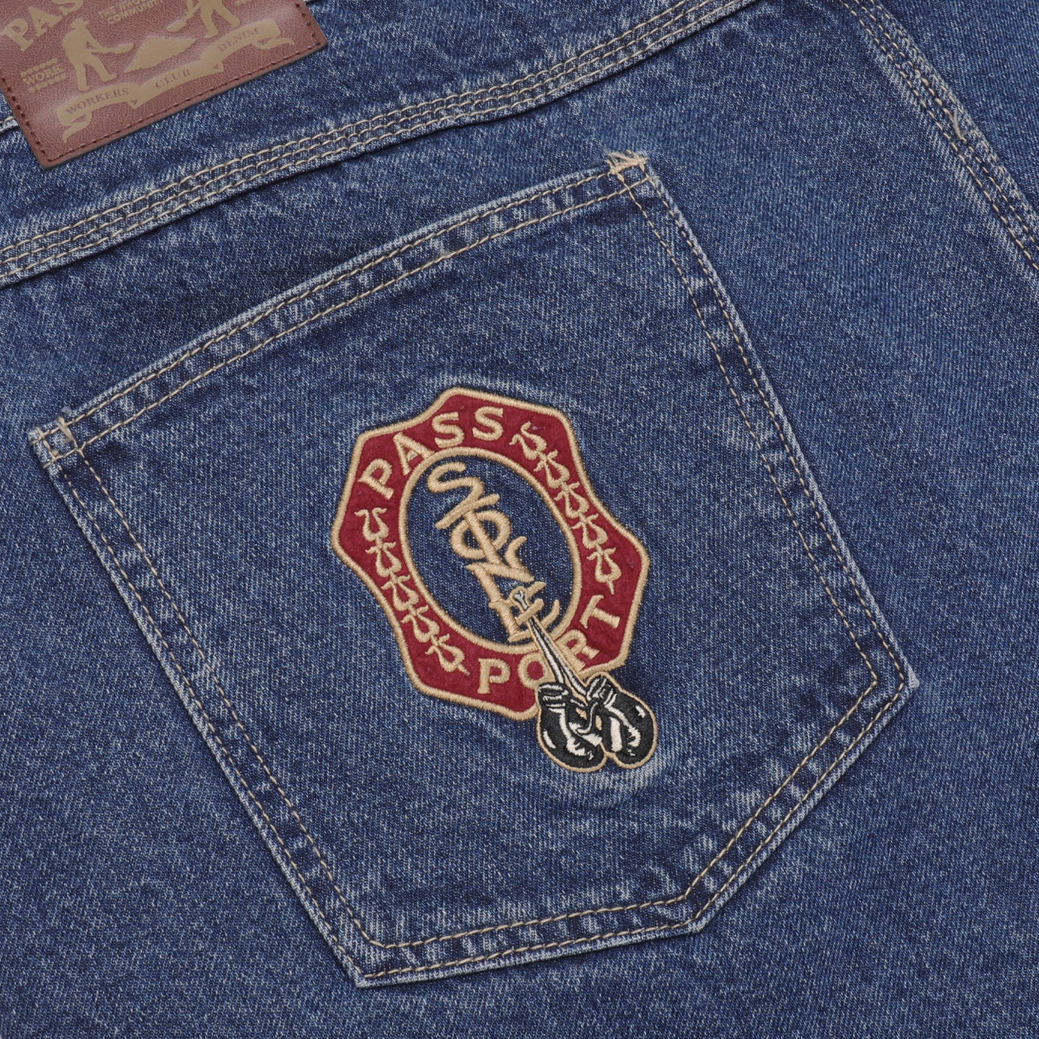 Pass~Port & Anthony "Stone" Mapstone Workers Club Jean Short - Washed Dark Indigo - Image 6