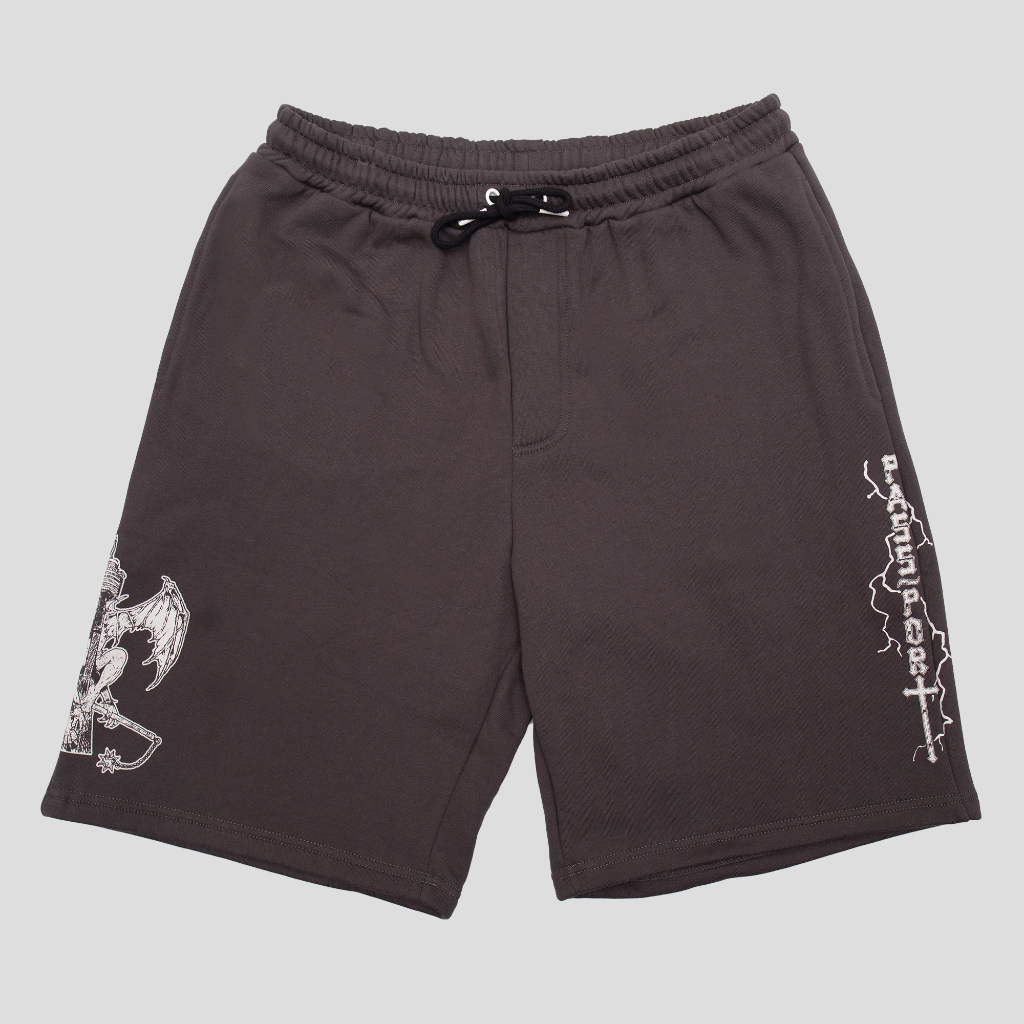 Pass~Port Store & Gallery Exclusive - French Centre Point Tower Fleece Shorts - Tar