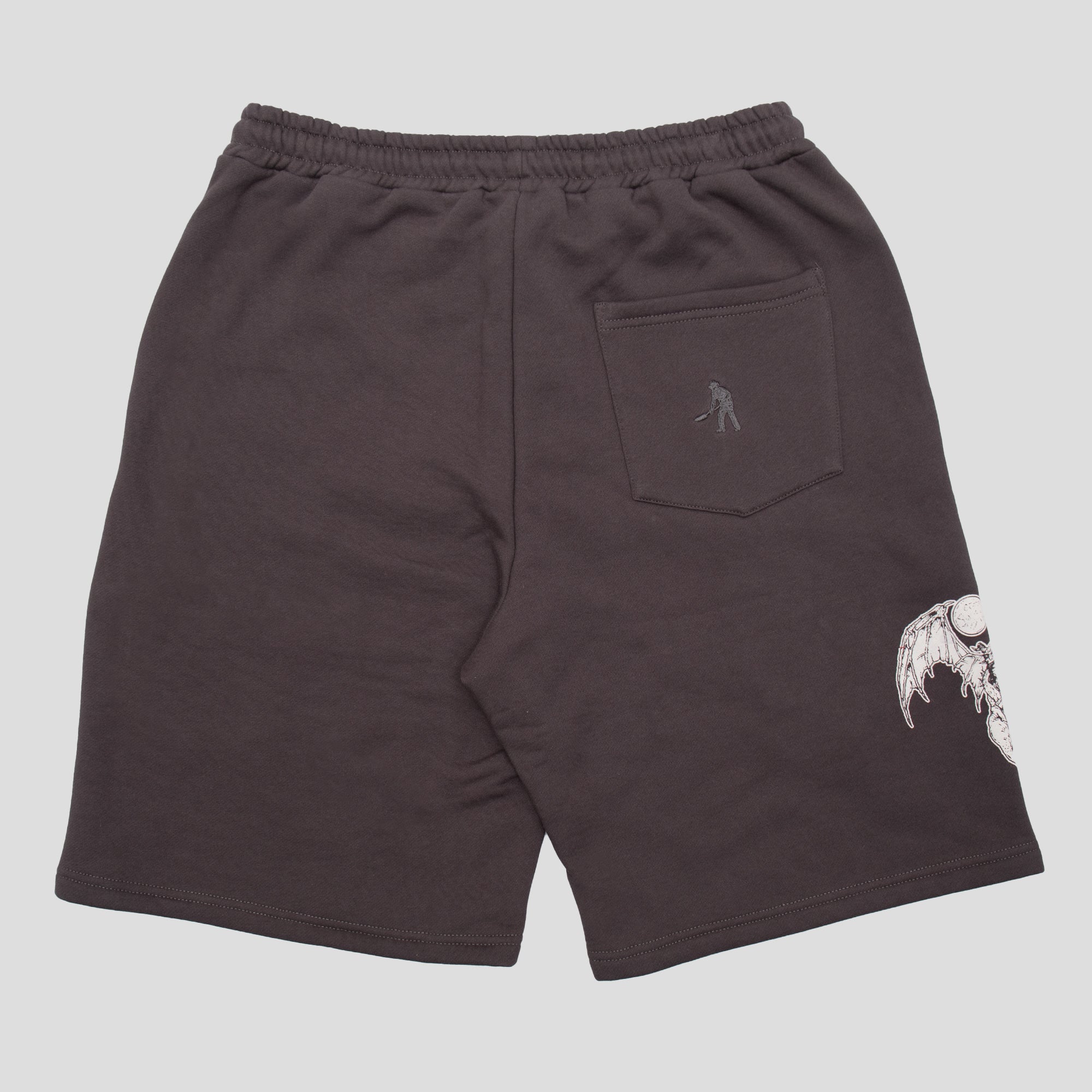 Pass~Port Store & Gallery Exclusive - French Centre Point Tower Fleece Shorts - Tar - Image 4