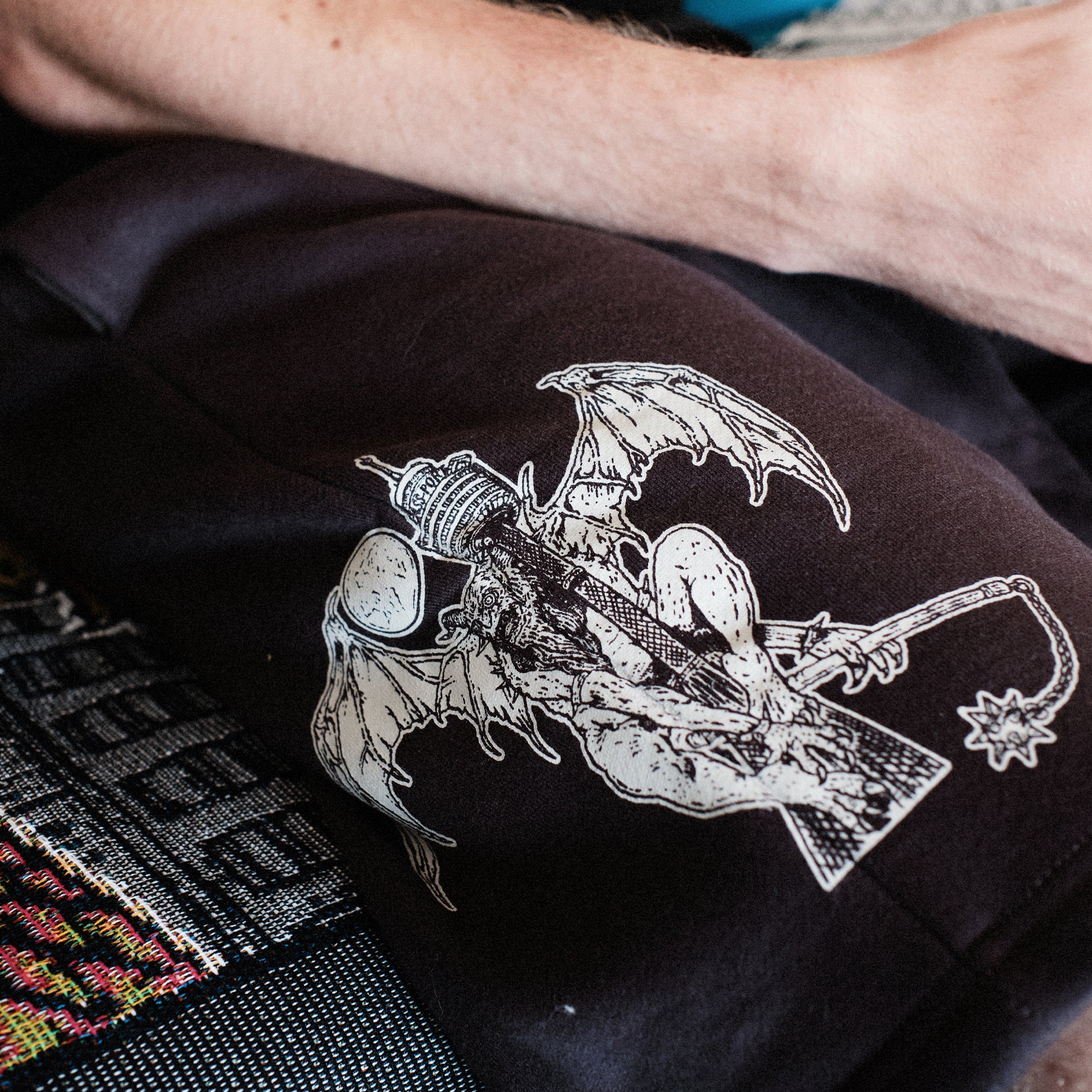 Pass~Port Store & Gallery Exclusive - French Centre Point Tower Fleece Shorts - Tar - Image 5