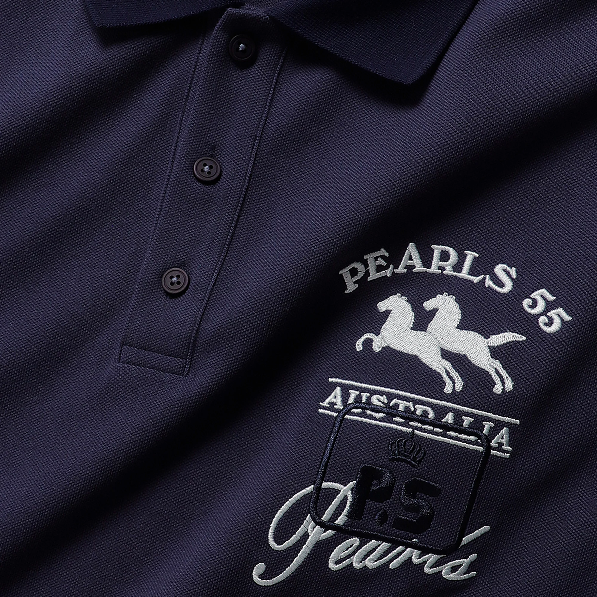 Pearls Skateboards Saddle Polo - Navy - Image 2