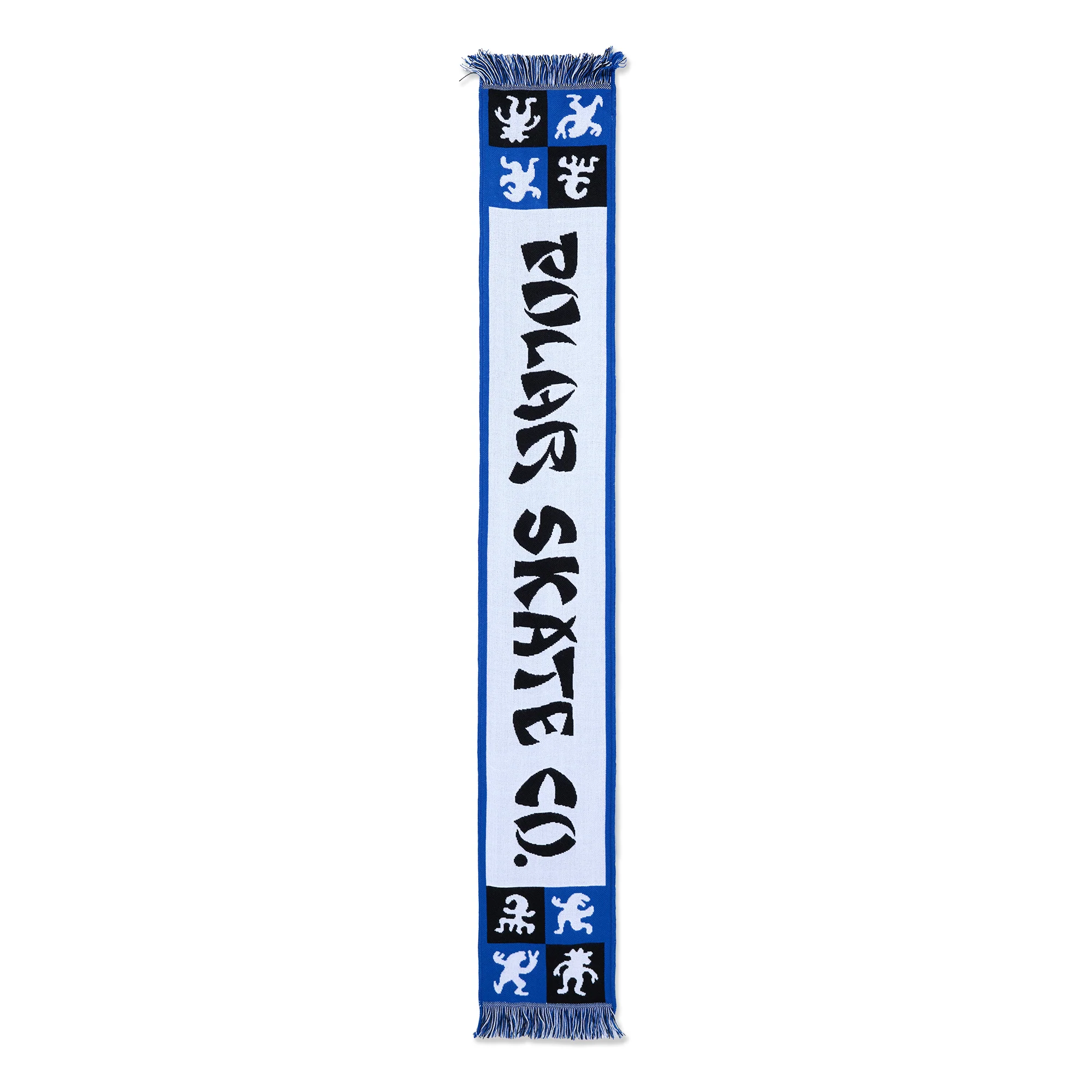 Polar Skate Co. Checkers Football Scarf - Blue - Image 3
