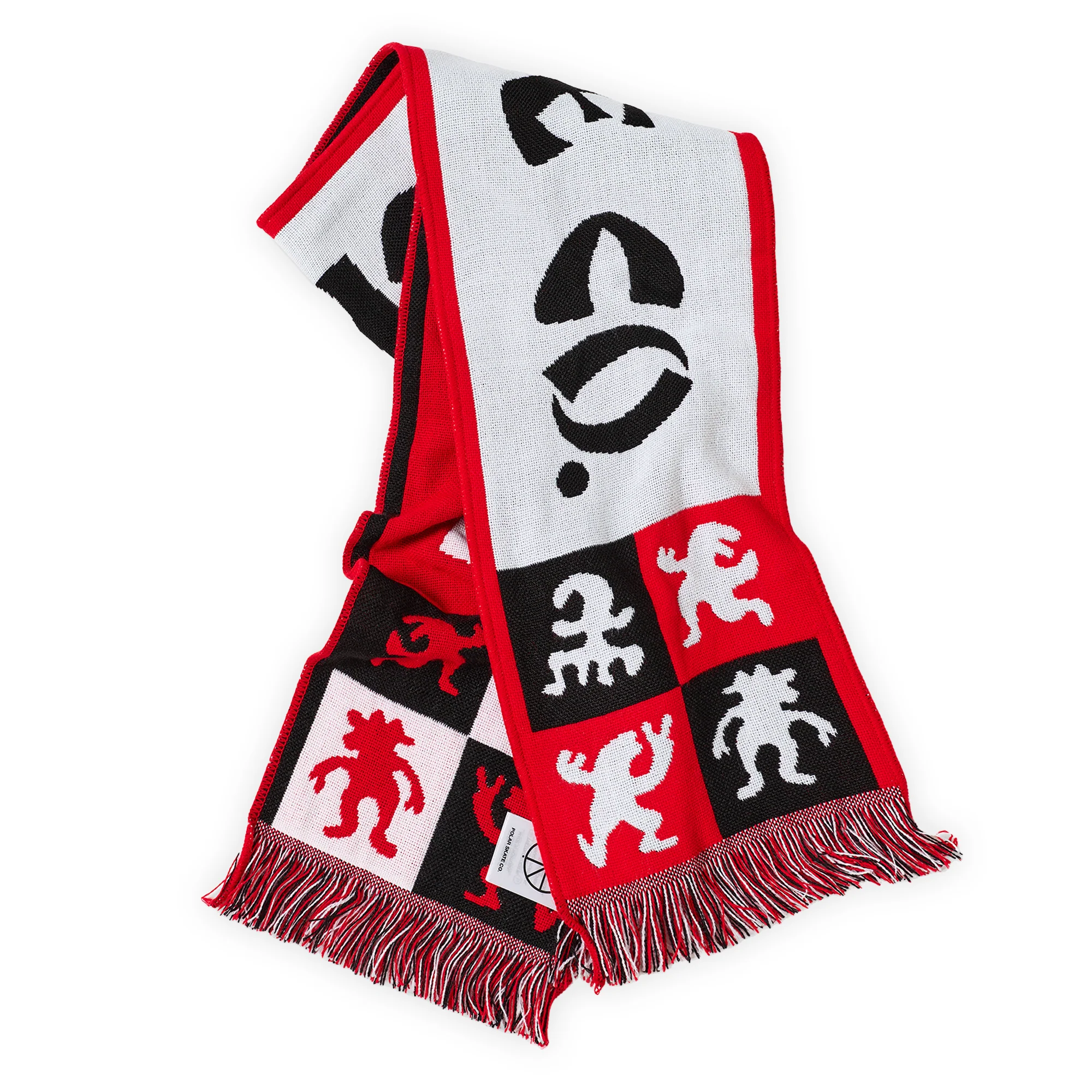 Polar Skate Co. Checkers Football Scarf - Red