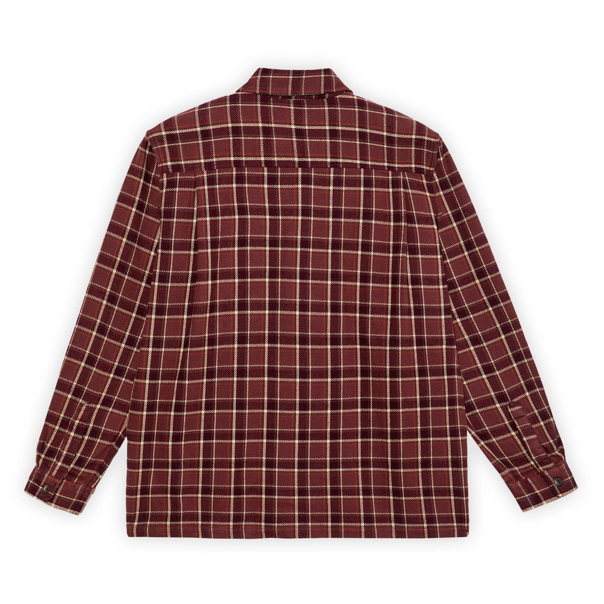 Polar Skate Co. Mike LS Flannel Shirt - Oxblood Check - Image 2