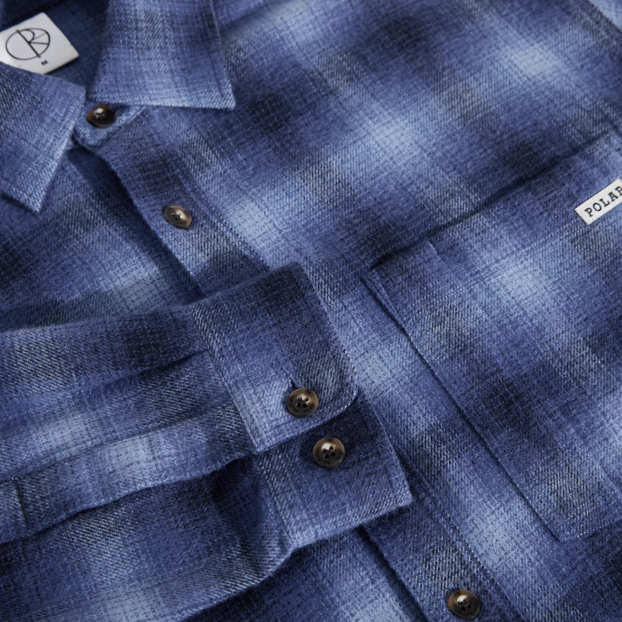 Polar Skate Co. Mitchell LS Shirt - Shadow Check Blue - Image 3
