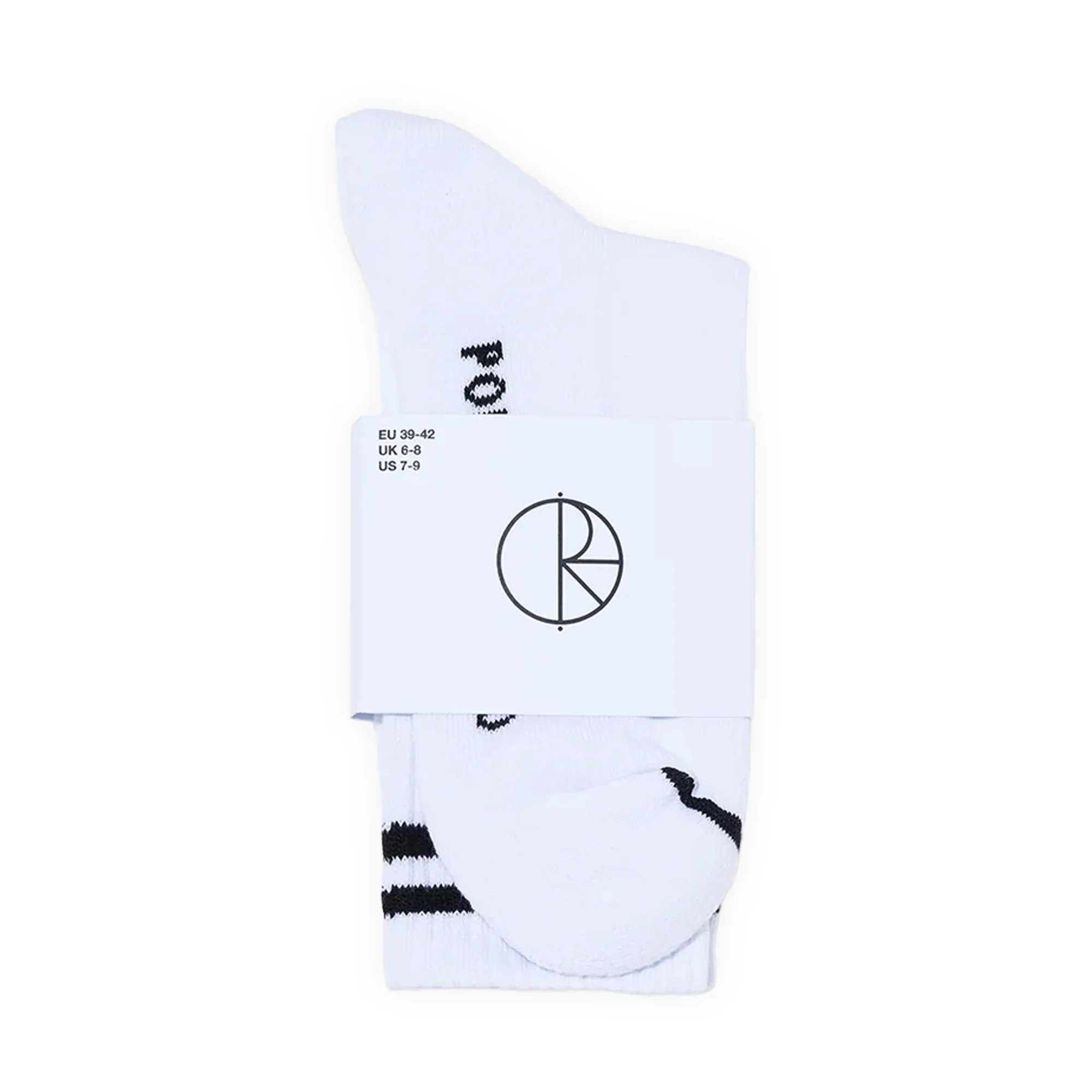 Polar Skate Co. Rib Socks - White / Black - Image 2