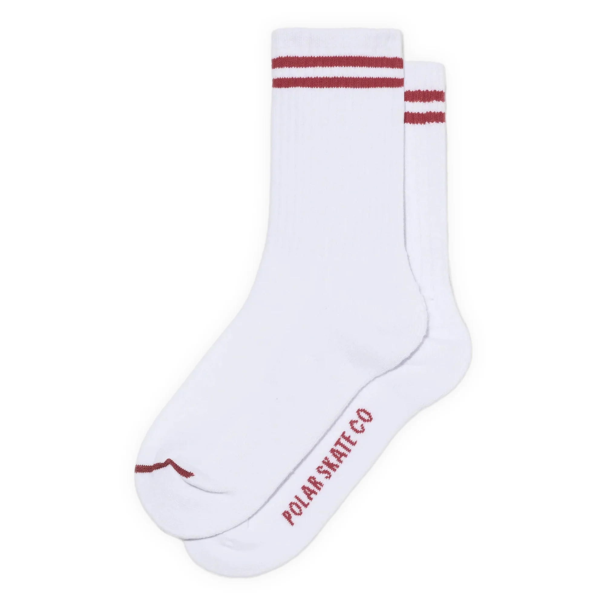 Polar Skate Co. Rib Socks - White / Cherry