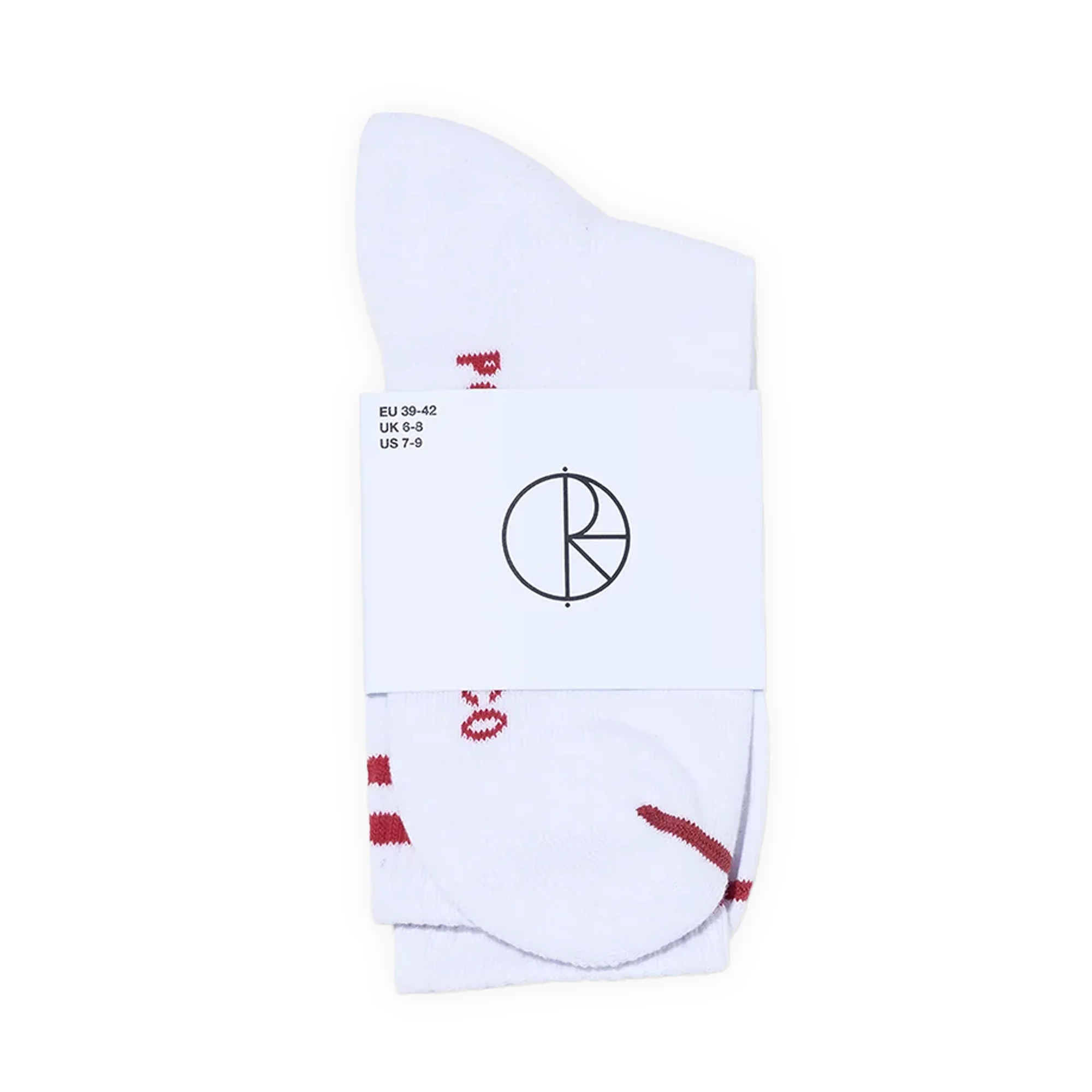 Polar Skate Co. Rib Socks - White / Cherry - Image 2