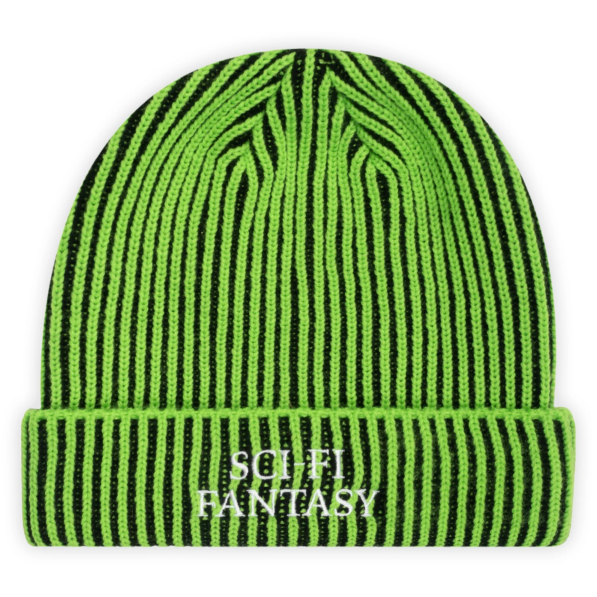 Sci-Fi Fantasy Logo Beanie - Lime / Black