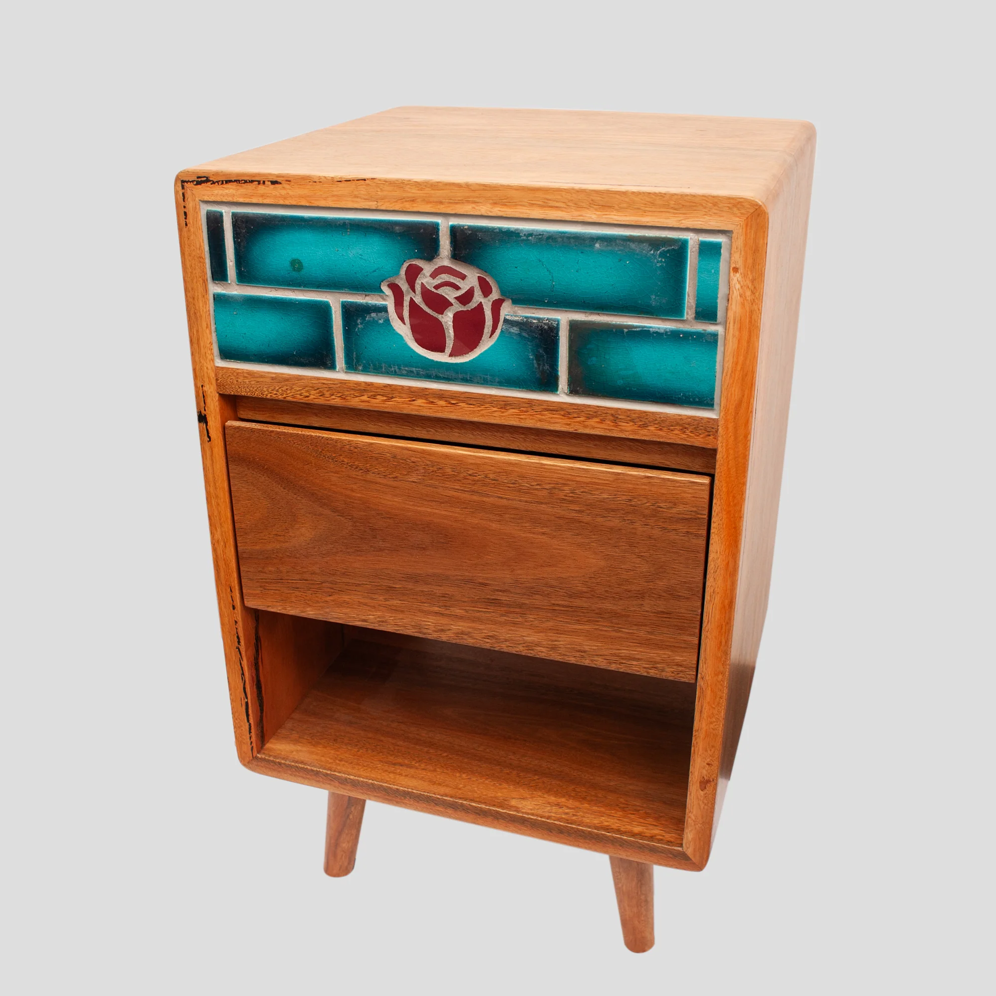 Trad Tiles - "Mid Rose Century Bedsides" (Set of 2)