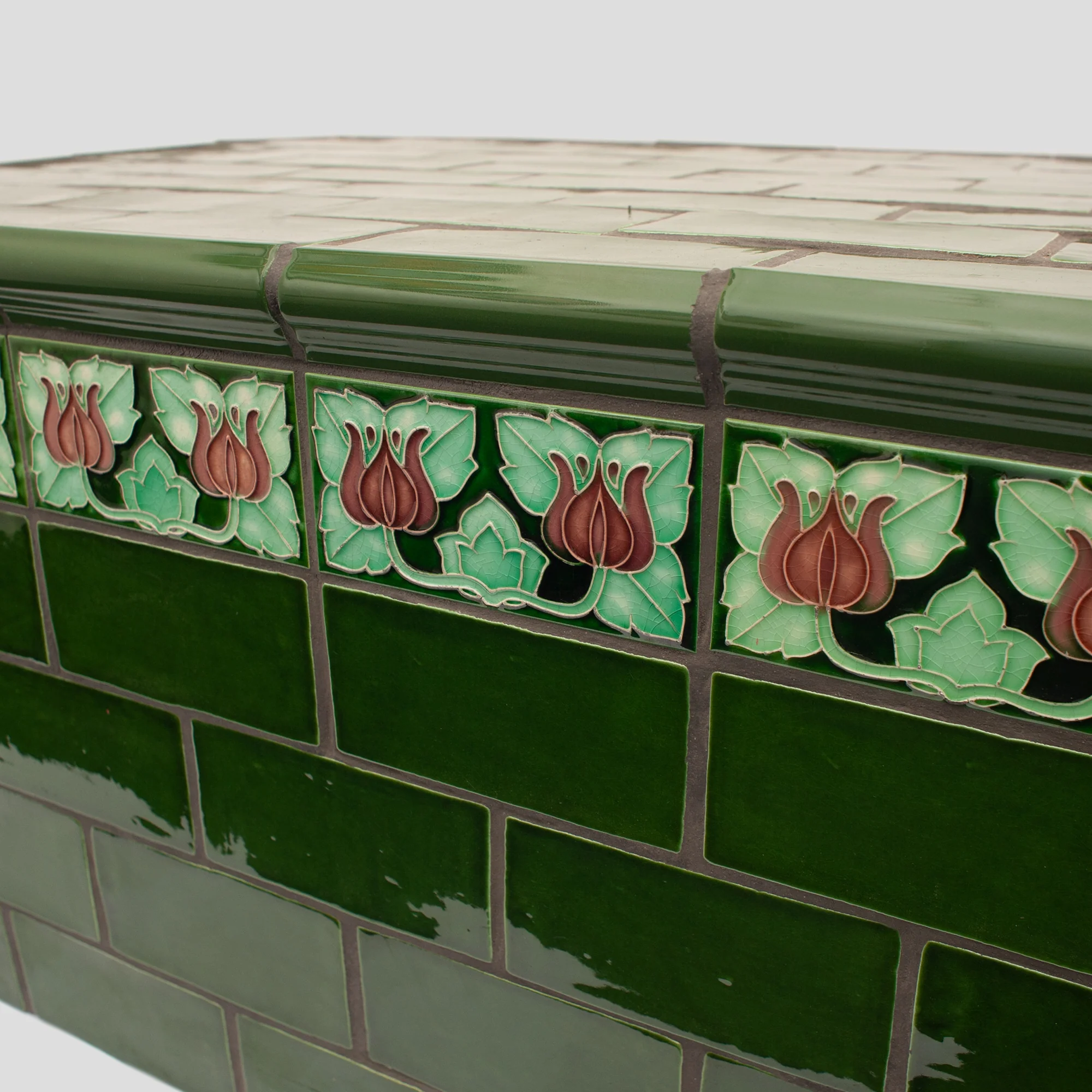Trad Tiles - "Victorian Green Subway Java Table" - Image 3