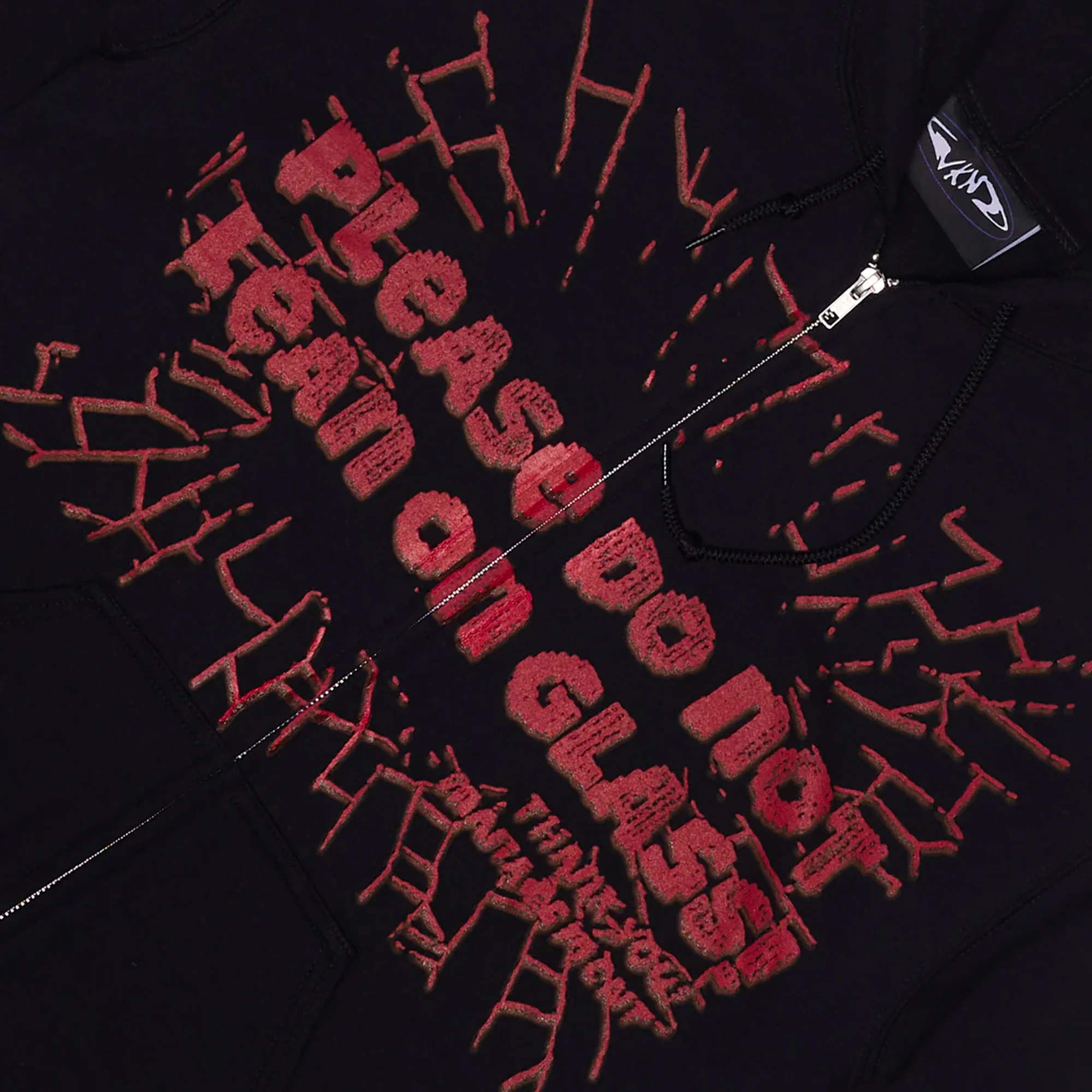 WKND Please Do Not Lean On Glass Zip Hoodie - Black - Image 2